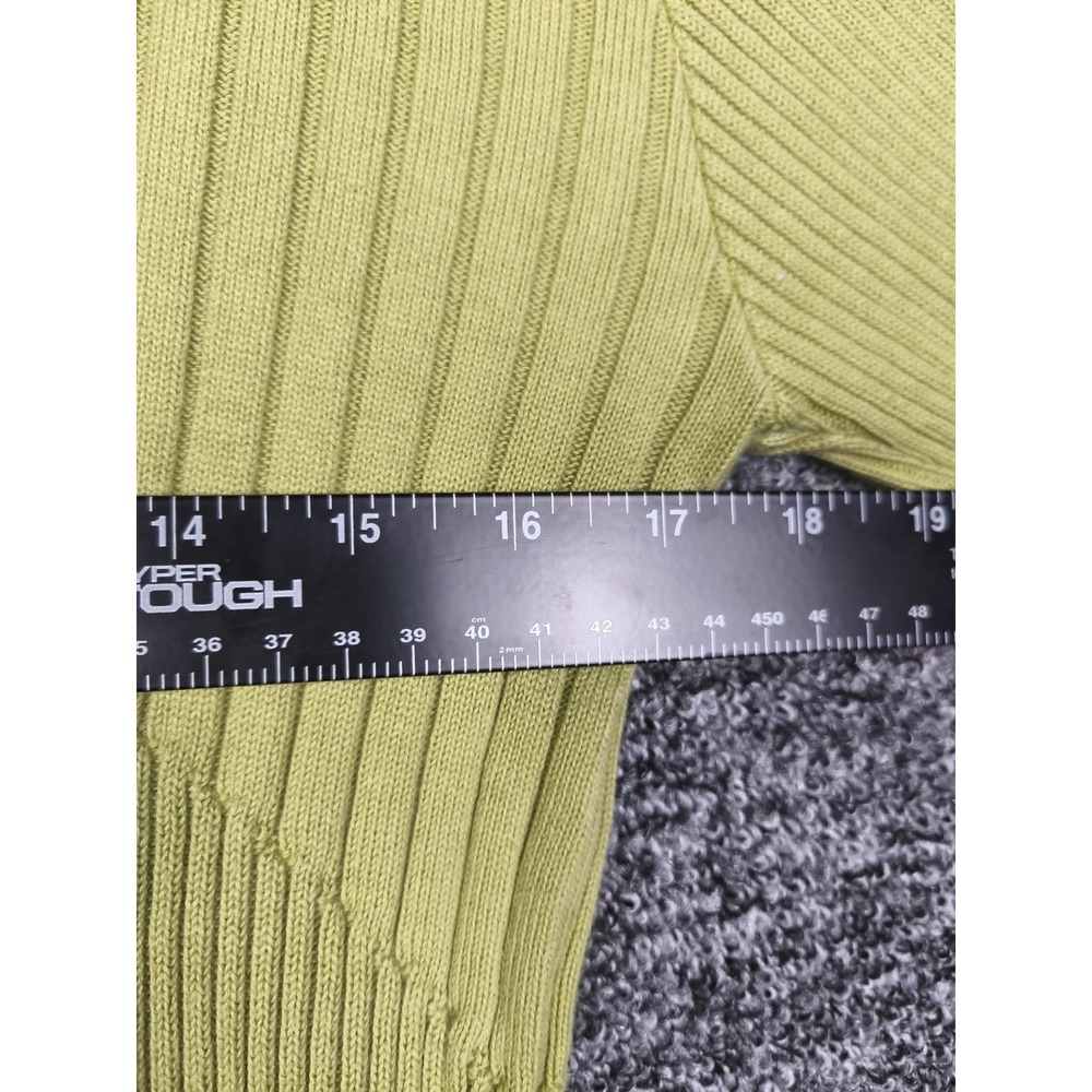 Women’s Lime Ribbed V-Neck Sweater - Picture 5 of 7